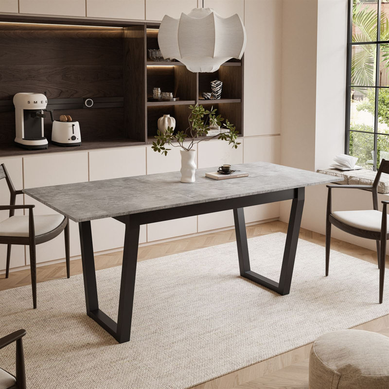 Extendable table ARTON II  140 cm,  "V" legs, Black, Bellatro Grey