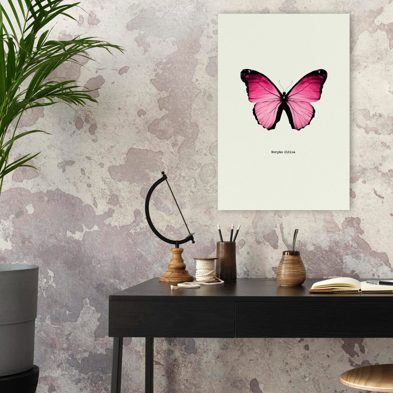 Papillon rose - Art avec papillons, H 24 po x l 16 po