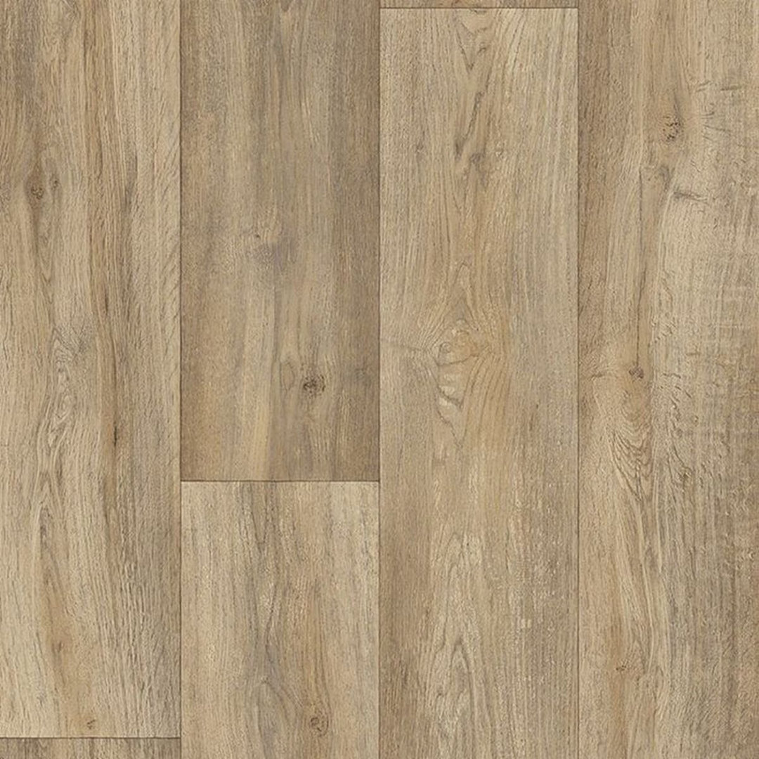 Light Brown Wood Effect Vinyl Flooring For LivingRoom, Kitchen, 2mm Thick Cushion Backed Vinyl Sheet