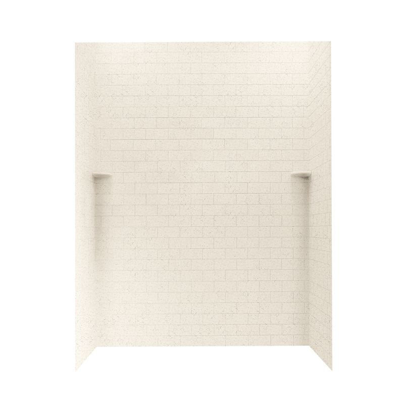 Solid Surface Three Panel Shower Wall, Tahiti Desert, 72" H x 62" W x 36" D