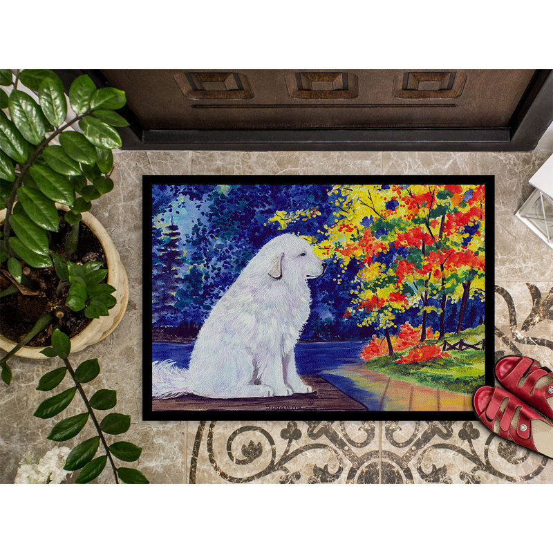 Paillasson d’intérieur antidérapant Great Pyrenees de Teresita, Rectangle 2 pi x 3 pi