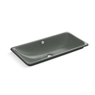 Iron Plains Metal Rectangle Dual Mount Bathroom Sink with Overflow
