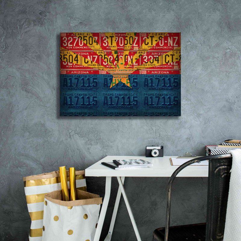 «Arizona State Flag Plaque d’impression» par Design Turnpike, H 18 po x l 26 po x P 0,75 po