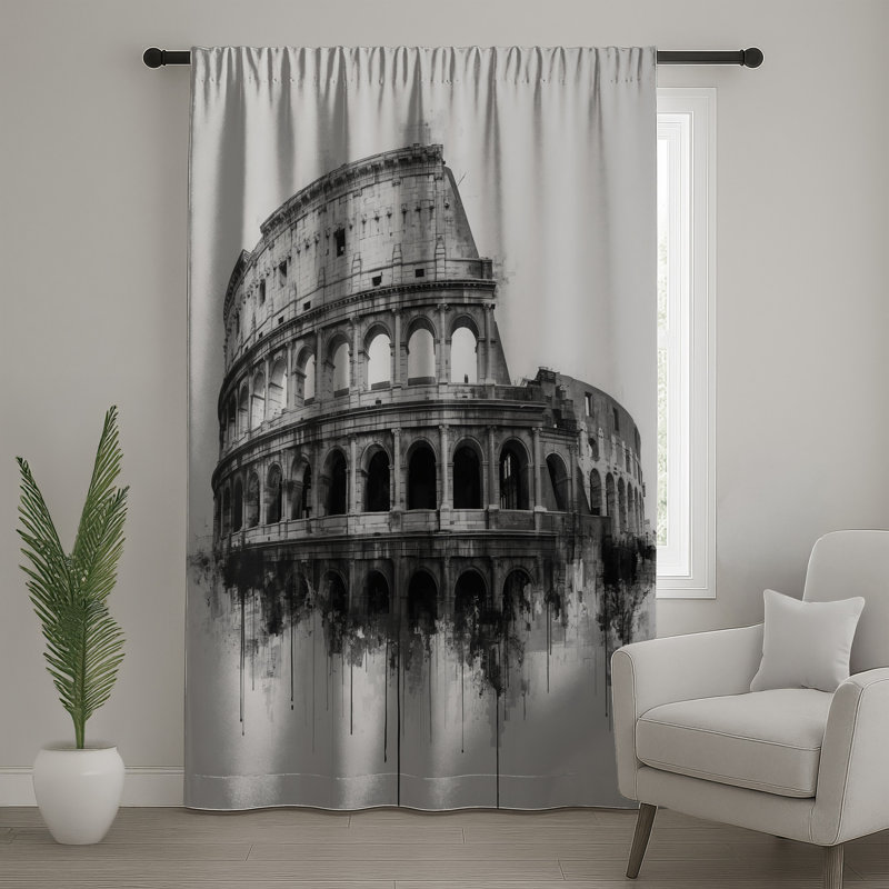 Roman Colosseum Illustration, rideaux occultant et occultant - 1 panneau, 50" x 80" - 1 Panel, Blockout