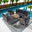 Wicker 7 - Person Modular Patio Conversation Sets with Cushions-951703044