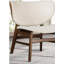Chaise d'appoint moderne Mid-Century avec dossier à oreilles noyer / beige