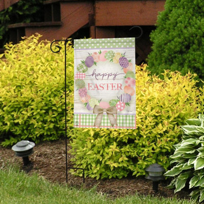 Easter Egg Wreath Garden Flag