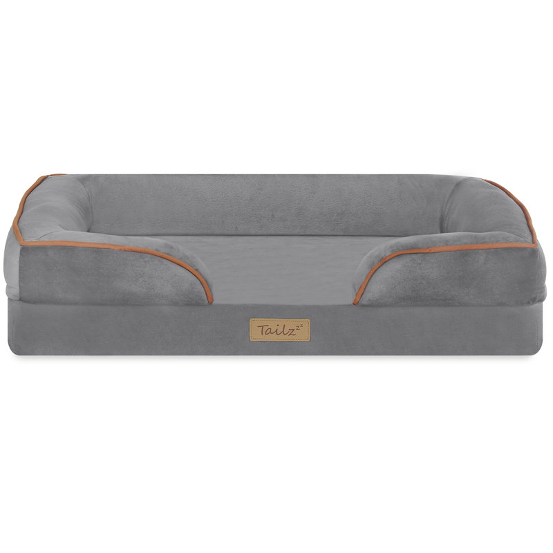 Slate Orange Medium Orthopedic Outdoor Pet Mattress with Bumper