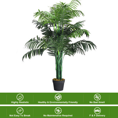 110 cm H Faux Palm Tree Plant in Plastic Pot