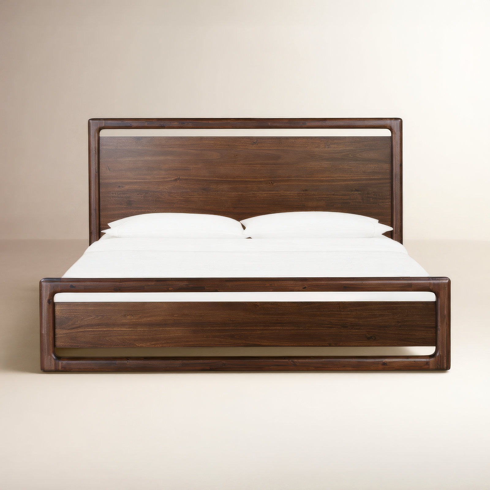 Rosy Solid Wood Platform Bed, California King