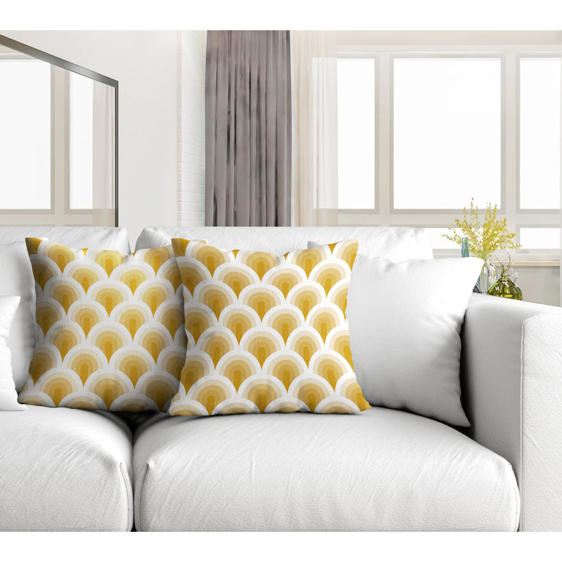  Coussin décoratif intérieur / extérieur, L 17 po x H 17 po, Jaune