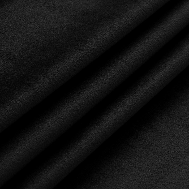 100% Velvet Blackout Curtains with Eyelets & Tie Backs, Black, 228cm Width x 228cm Drop