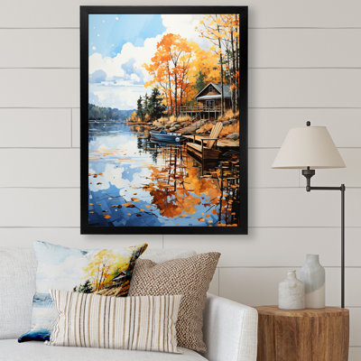 Beechum Lake Dockside Serenity Pointillism II, reproduction d'art sur toile
