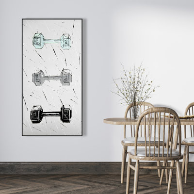 Dumbbells - Sports & Games Man Cave Framed Canvas Decor