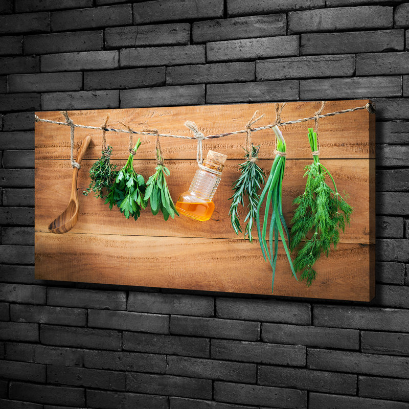 Herbs On A String - No Frame Print on Canvas