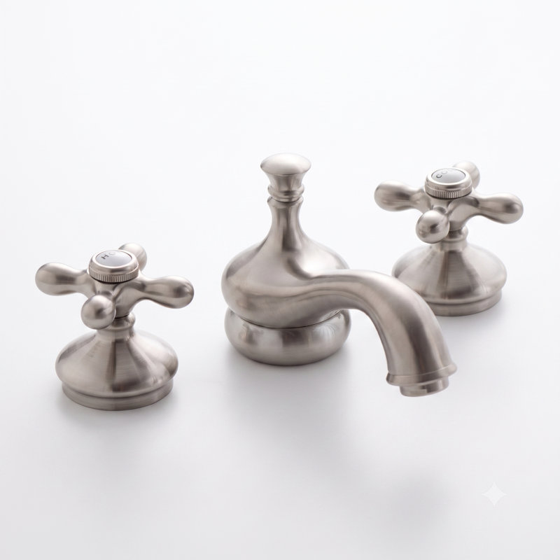Robinet surdimensionné Sacramento, poignées en croix par Strom Living, Nickel mat