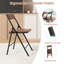 Ensemble table et chaises pliantes 5 pièces pour 4 personnes, gain de place : table à abattants, 4 chaises pliantes, étagère de rangement, roulettes verrouillables, structure en acier robuste et compacte – Noyer-932100676-932100677