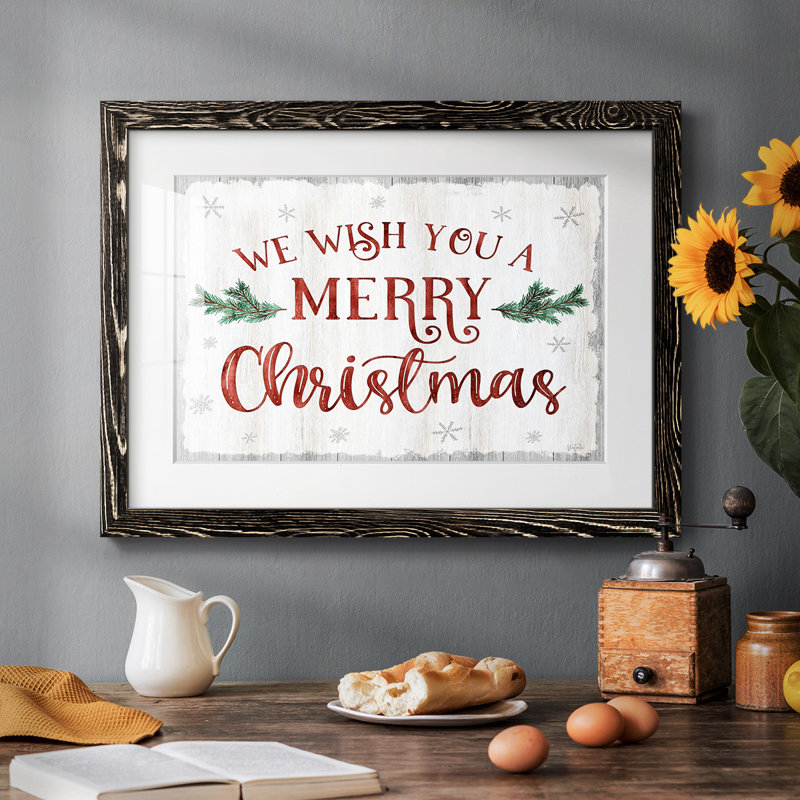 Nous vous souhaitons, impression sur papier, Cadre noir, H 18 po x l 26 po x P 1,5 po