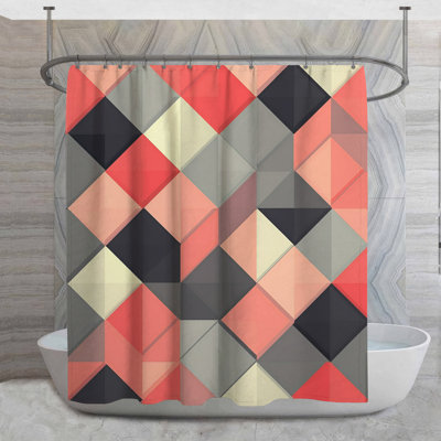 Rideau de douche Colorful Diamonds - géométrique, décor de salle de bain éclectique