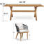 Ensemble de salle à manger d'extérieur 7 pièces en résine tressée résistante aux intempéries, comprenant une grande table rectangulaire, des coussins et des oreillers, ainsi que des chaises et des chaises longues.-1174758787-1174758790