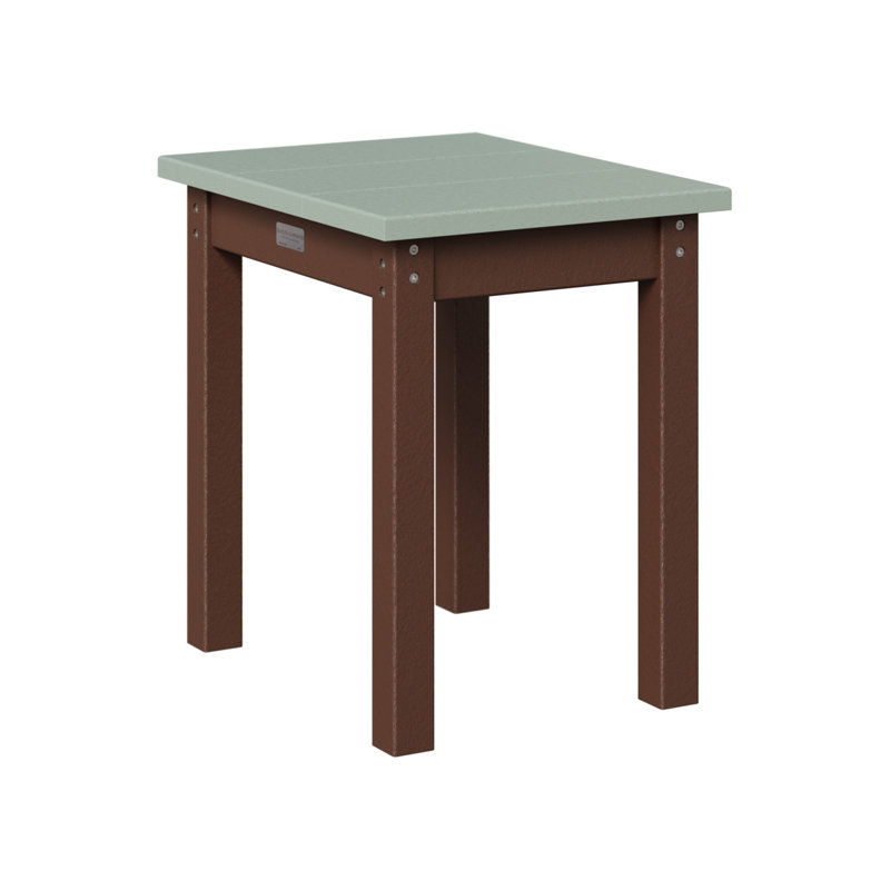Berlin Gardens Economy End Table, Seafoam, Chocolate Brown