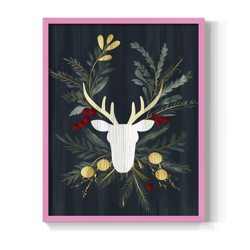 Reproduction encadrée - bois massif, Rose, H 11 po x l 9 po