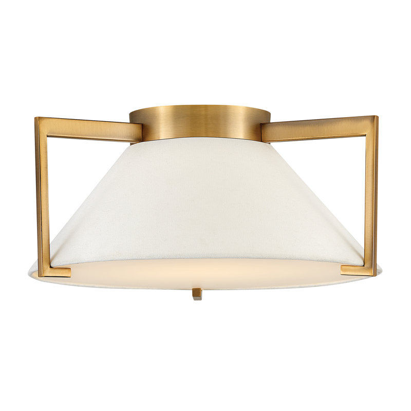 LED Flush Mount, Brushed Bronze, 6.75" H x 15.75" W x 15.75" D