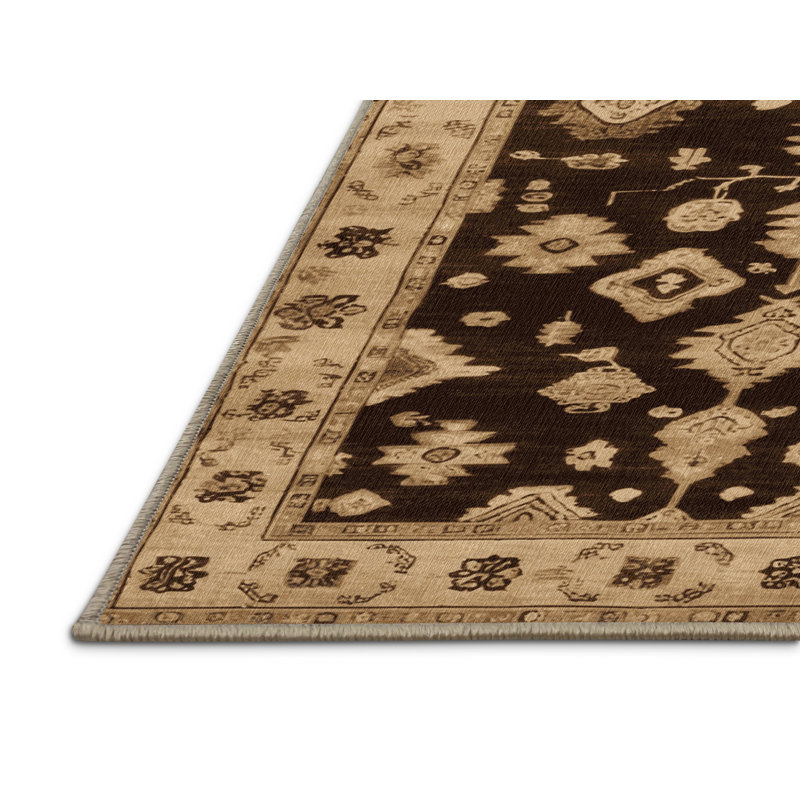 Tapis beige surteint lavable à la machine, Tapis de couloir 2 pi x 5 pi