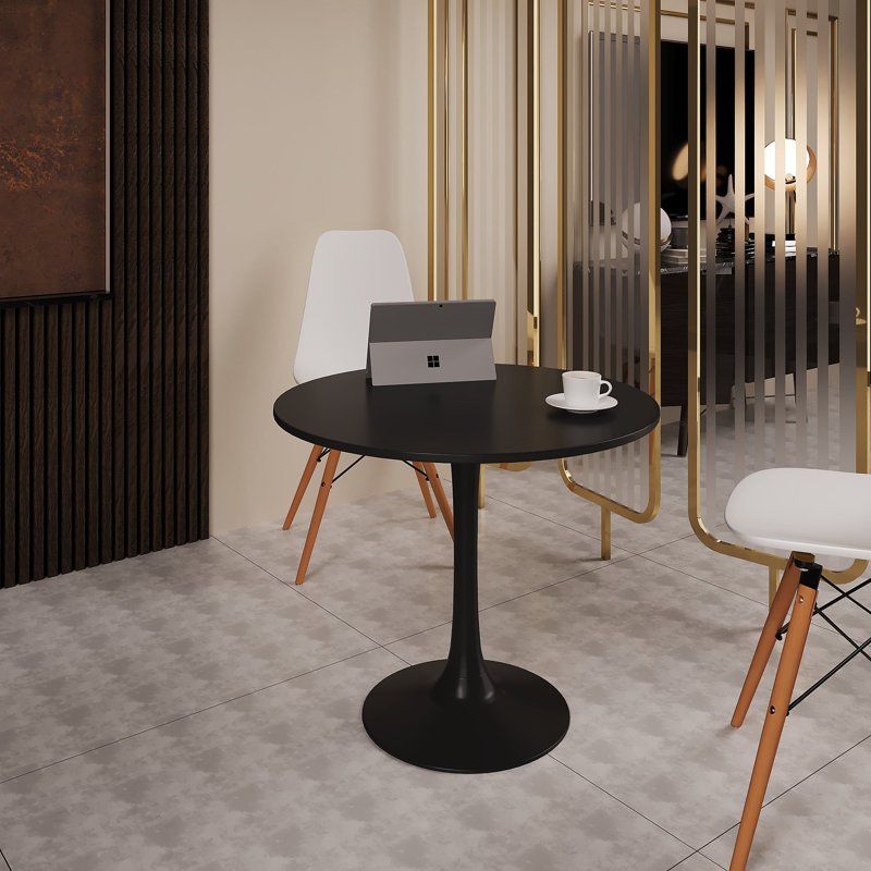 Shrivastava Mid Century Modern Dining Table/Coffee Table with Round Top & Pedestal Base, Functional Table for Kitchen, Dining & Living Room, Perfect for Breakfast Nooks & Kitchens