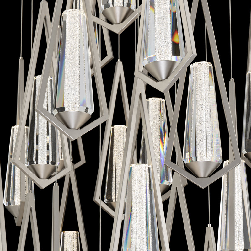 Devotion LED Pendant, 41 Lights, 18" H x 36" W x 36" D, Satin Nickel