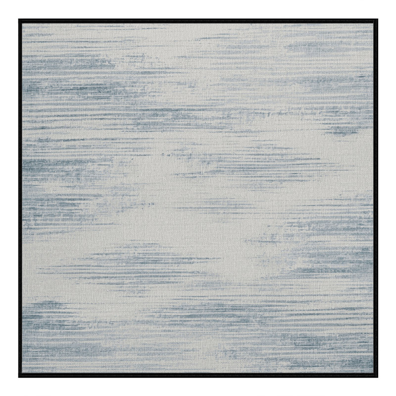 Machine Washable Abstract Gray Area Rug, Square 7'