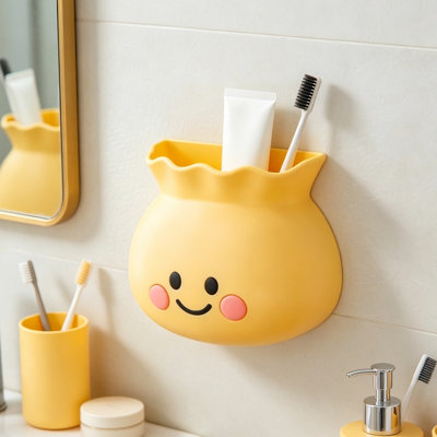 Backpack Cute Smileys Face Storage Box Creatives Paste Wall Mounted Refrigerator Magnetic Suction Money Bag Magnetic Suction Refrigerator Storage Box