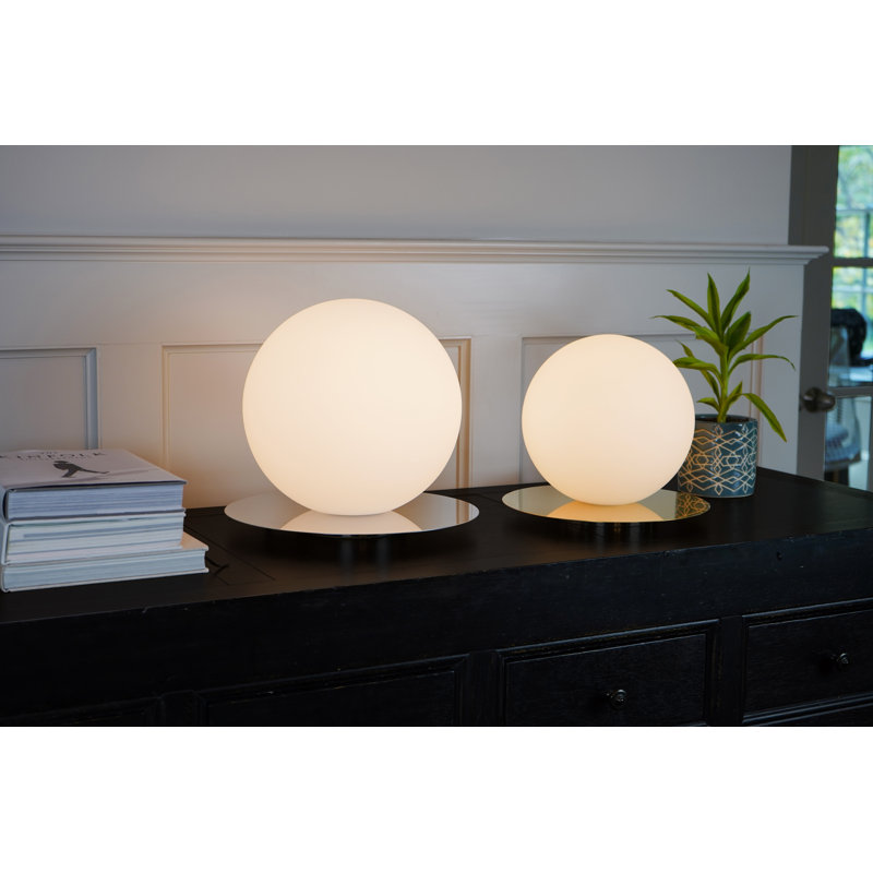 Bola Sphere Globe Table Lamp, Brass, 12.75" H x 14" W x 14" D