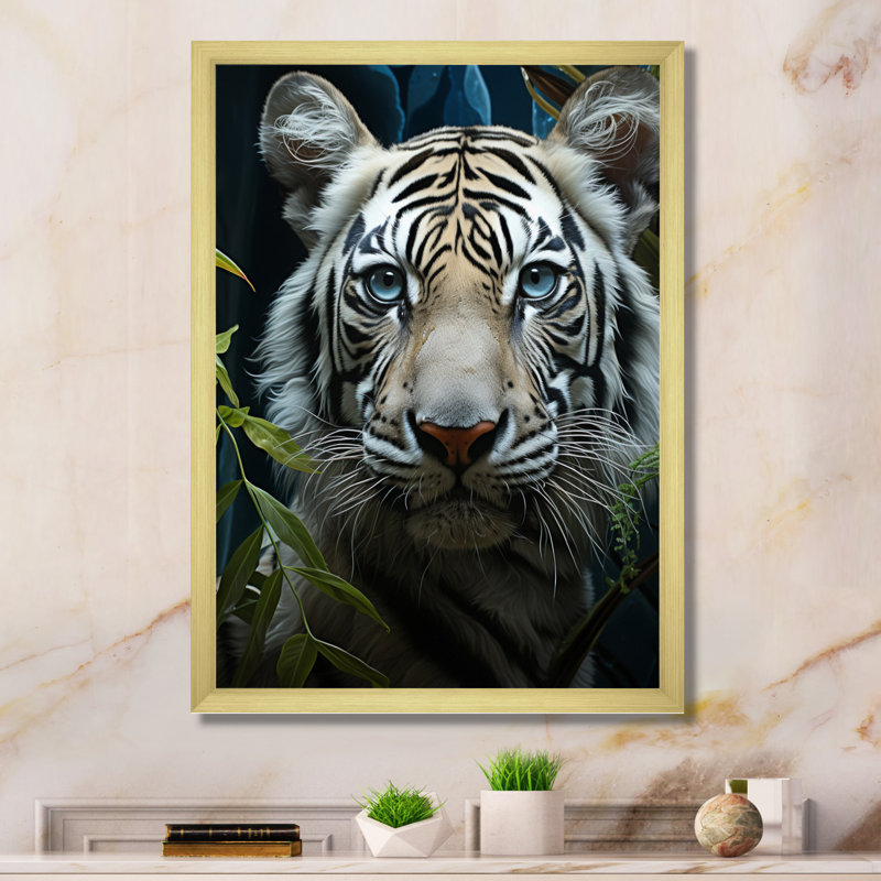 " Tiger Zenith Portrait ", Gold, 32" H x 24" W x 1" D