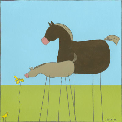 Stick-Leg Horse II by June Erica Vess - Wrapped Canvas Print