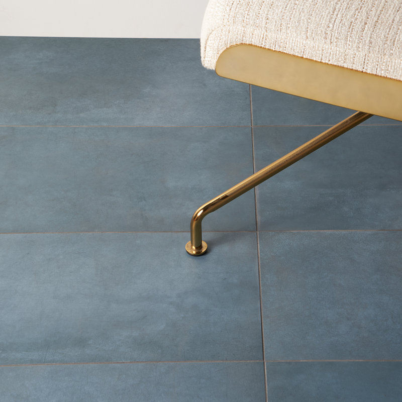 Fuse 12" x 24" Porcelain Metallic Look Wall & Floor Tile (13.56 sq. ft./ box), Indigo