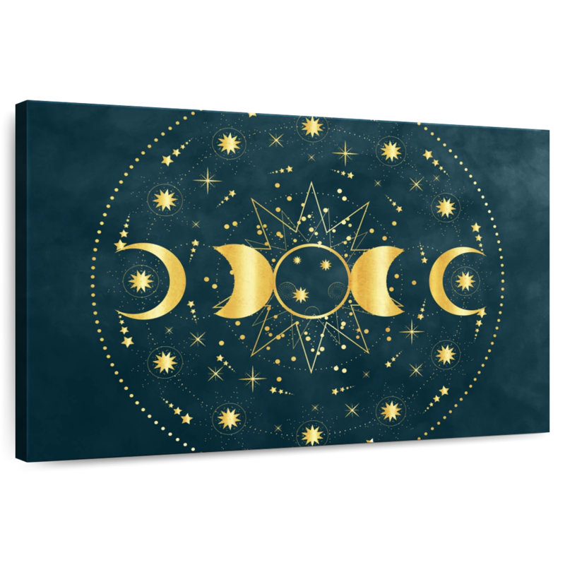Adella, soleil, lune et étoiles, H 30 po x l 45 po