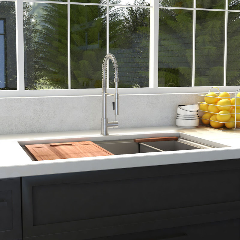 Garmisch Stainless Steel 27" L x 18" W Undermount Kitchen Sink with Basket Strainer