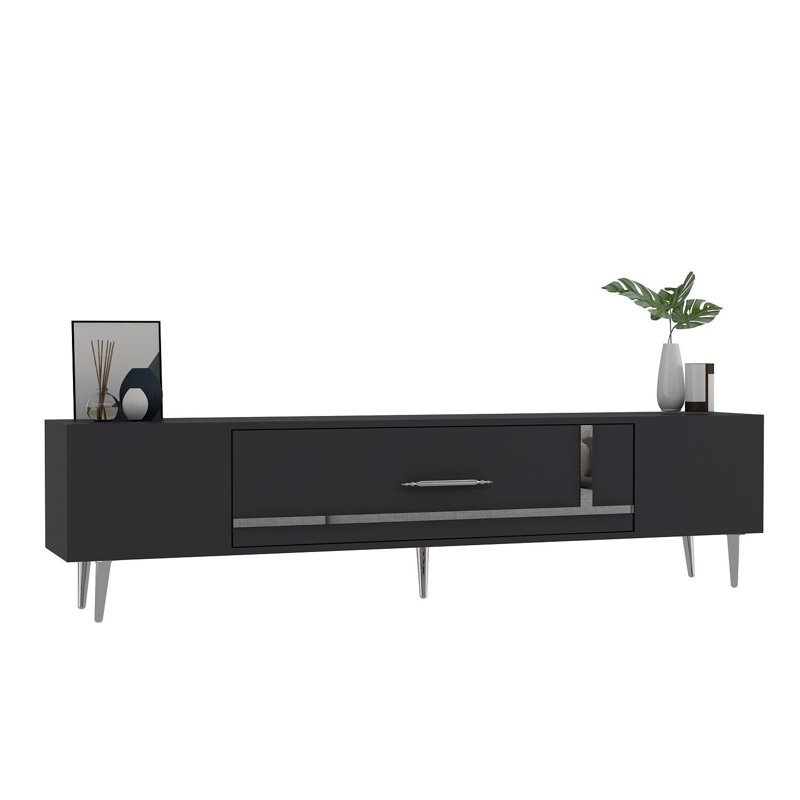 Olivia Unfinished TV Stand, Grey/Silver, 150cm