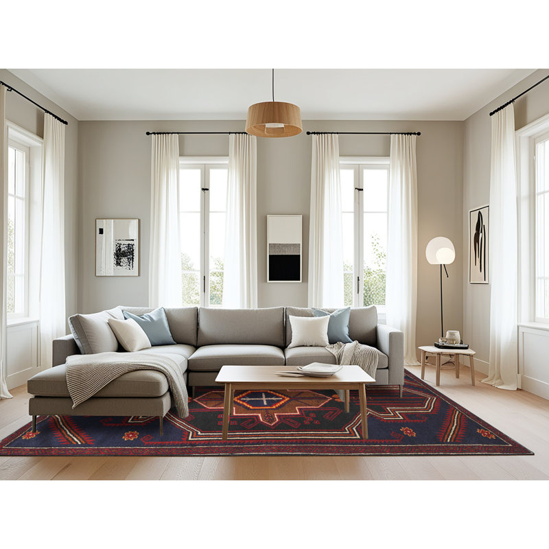 Tapis oriental rouge / bleu / brun, Rectangle 8 pi x 12 pi