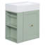 Meuble-lavabo de 20 pouces avec lavabo en céramique, armoire de rangement en panneau de fibres à densité moyenne avec tiroir, tablette latérale et poignée dorée - meuble-lavabo moderne pour les petites salles de bain-1638689126