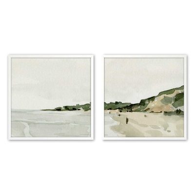 Soft Coastal Views Set of 2 Canvas Prints