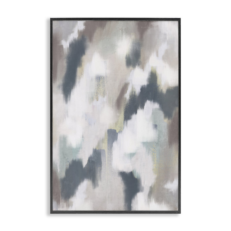 Giclée abstraite, "Space Of Time", design par J: L Design, H 24 po x l 16 po, Giclée encadrée noir minuit