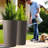 2-Pack 21.7 In Modern Tall Square Planter Boxes, Matte Brown/Grey/Black Tapered Flower Pots | Indoor Outdoor Use For Porch, Patio, Garden & Home-128860522