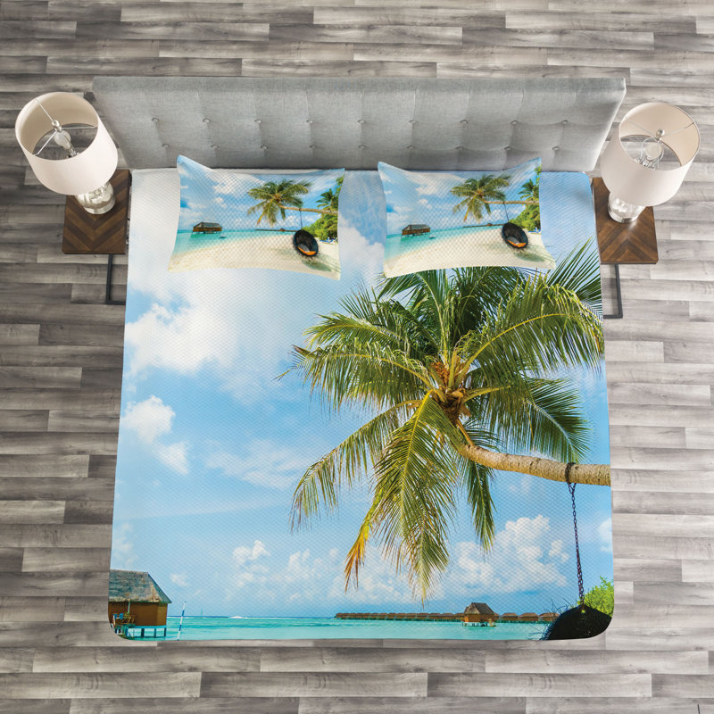 Desalvo No Pattern Bedspread with Pillow Shams, 220 x 264 cm