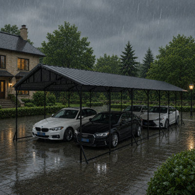20 x 30 FT Large Metal Carport, Sturdy Galvanized Steel Frame Car Canopy, Weatherproof Heavy Duty Vehicle Shelter for Automobiles, Pickup Trucks & Outdoor Use