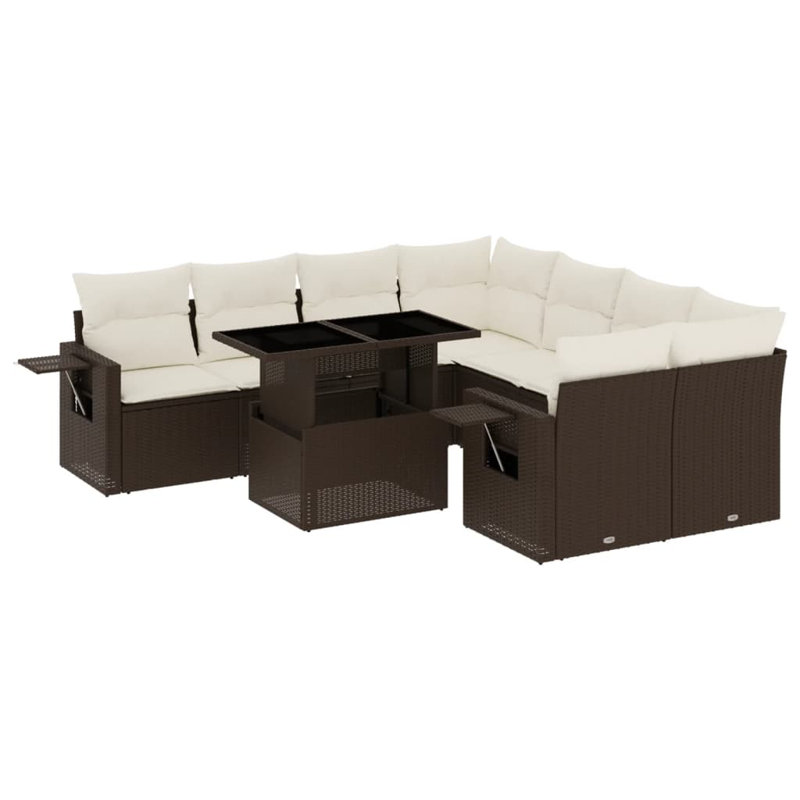 Ensemble de canapé de jardin Vidaxl brun et blanc crème
