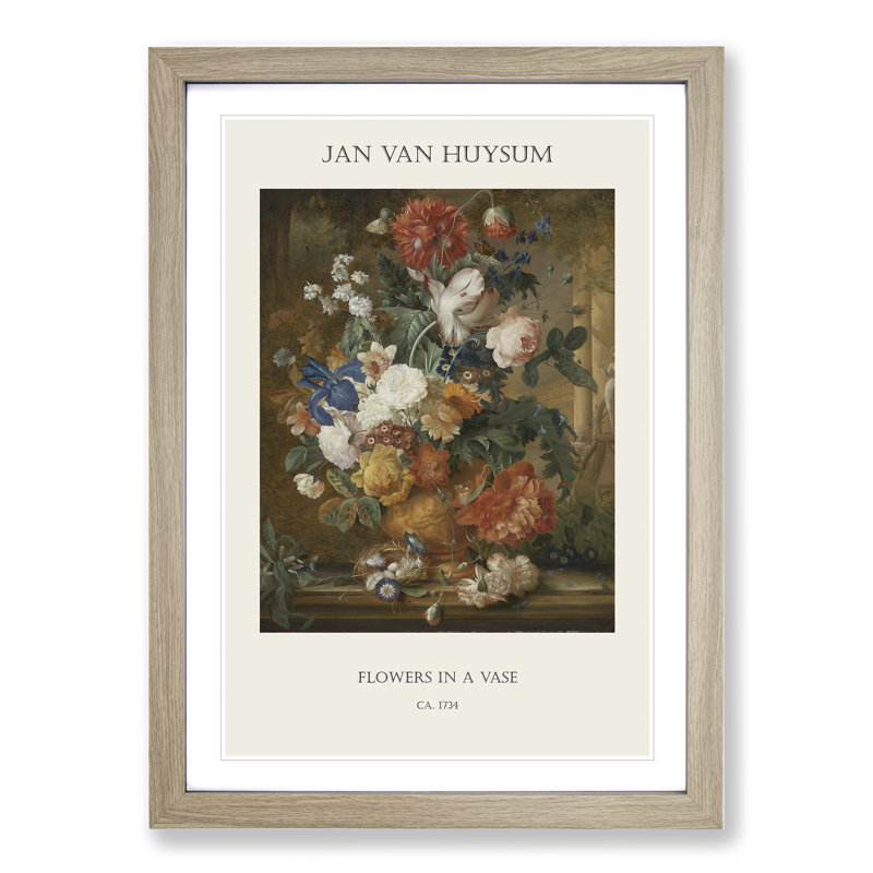 Still Life With Flowers Vol.5 by Jan Van Huysum - Single Picture Frame Print, 65cm H x 48cm W x 2cm D, Oak Framed
