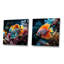 Ensemble de 2 magnifiques poissons-papillons bleus et oranges I - animaux-548204746-548204757