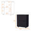 Chariot-bar rectangulaire noir avec rangement et tablettes-154361776